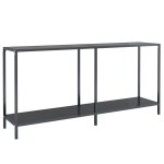 Vidaxl table console noir 160x35x75, 5 cm verre tremp