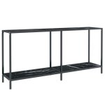 Vidaxl table console noir 160x35x75, 5 cm verre tremp
