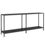 Vidaxl table console noir 180x35x75, 5 cm verre tremp