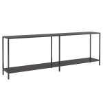 Vidaxl table console noir 220x35x75, 5 cm verre tremp�