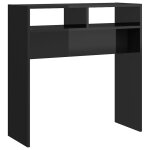 Vidaxl table console noir brillant 78x30x80 cm agglomr