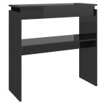 Vidaxl table console noir brillant 80x30x80 cm agglomr