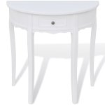 Vidaxl table console avec tiroir demi - ronde blanc Vidaxl table console avec tiroir demi - ronde blanc