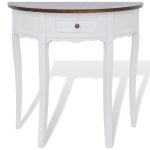 Vidaxl table console avec tiroir et dessus de table marron demi - ronde Vidaxl table console avec tiroir et dessus de table marron demi - ronde