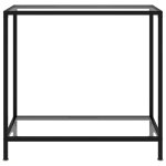 Vidaxl table console transparent 80x35x75 cm verre tremp