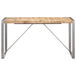 Vidaxl table � d�ner 140x70x75 cm bois de manguier massif brut