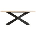Vidaxl table � d�ner 180x90x76 cm bois de manguier massif blanchi