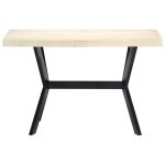 Vidaxl table  dner blanc 120x60x75 cm bois de manguier massif
