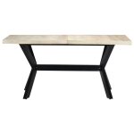 Vidaxl table � d�ner blanc 160x80x75 cm bois de manguier massif