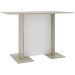 Vidaxl table à dîner blanc et chêne sonoma 110 x 60 x 75 cm aggloméré Vidaxl table à dîner blanc et chêne sonoma 110 x 60 x 75 cm aggloméré