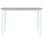 Vidaxl table  dner blanc et marron 114x71x75 cm bois d'hva massif