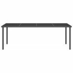 Vidaxl table  dner d'extrieur anthracite 220x90x75cm acier et verre