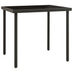 Vidaxl table � d�ner d'ext�rieur anthracite 80x80x72 cm verre et acier