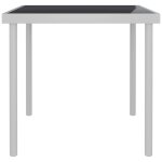 Vidaxl table  dner d'extrieur gris clair 80x80x72 cm verre et acier