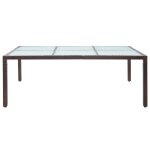 Vidaxl table  dner d'extrieur marron 200x150x74 cm rsine tresse