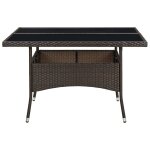 Vidaxl table  dner d'extrieur marron rsine tresse et verre