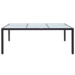 Vidaxl table � d�ner d'ext�rieur noir 200x150x74 cm r�sine tress�e