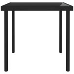 Vidaxl table � d�ner d'ext�rieur noir 80x80x72 cm verre et acier