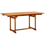Vidaxl table à dîner de jardin (120 - 170)x80x75 cm bois d'acacia massif Vidaxl table à dîner de jardin (120 - 170)x80x75 cm bois d'acacia massif