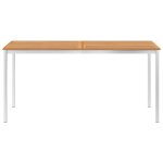 Vidaxl table  dner de jardin 160x80x75cm bois de teck massif et inox