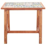 Vidaxl table  dner de jardin 88x88x75 cm bois d'acacia et carreaux