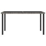 Vidaxl table  dner de jardin gris 140x70x73 cm rsine tresse