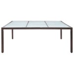 Vidaxl table � d�ner de jardin marron 200x200x74 cm r�sine tress�e