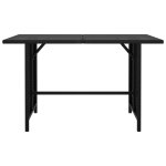 Vidaxl table  dner de jardin noir 110x70x65 cm rsine tresse