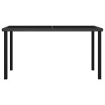 Vidaxl table  dner de jardin noir 140x70x73 cm rsine tresse