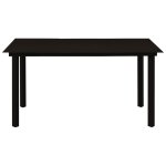 Vidaxl table  dner de jardin noir 150x80x74 cm acier et verre