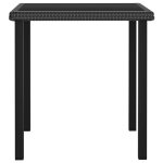 Vidaxl table  dner de jardin noir 70x70x73 cm rsine tresse