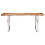 Vidaxl table � d�ner � live edge bois d'acacia massif 200 cm 3, 8 cm