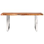 Vidaxl table � d�ner � live edge bois d'acacia massif 200 cm 6 cm