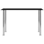 Vidaxl table  dner noir 120x60x75 cm verre tremp