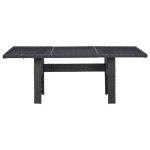 Vidaxl table  dner noir 200x100x74 cm verre et rsine tresse