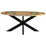 Vidaxl table à dîner ronde 175x75 cm bois de récupération massif Vidaxl table à dîner ronde 175x75 cm bois de récupération massif