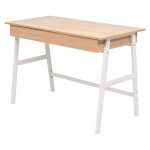 Vidaxl table d'criture 110 x 55 x 75 cm chne et blanc