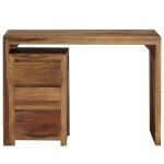 Vidaxl table d'criture bois massif de sesham 110 x 55 x 76 cm