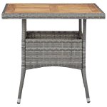 Vidaxl table d'extérieur gris résine tressée et bois d'acacia solide Vidaxl table d'extérieur gris résine tressée et bois d'acacia solide