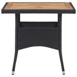 Vidaxl table d'extérieur noir résine tressée et bois d'acacia solide Vidaxl table d'extérieur noir résine tressée et bois d'acacia solide