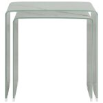 Vidaxl tables gigognes 2 pcs blanc marbre 42x42x41, 5 cm verre tremp