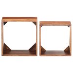 Vidaxl tables gigognes 2 pcs bois solide