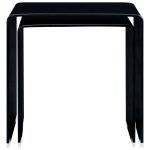 Vidaxl tables gigognes 2 pcs noir 42 x 42 x 41, 5 cm verre tremp