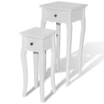 Vidaxl table gigogne 2 pcs avec tiroir blanc