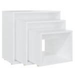 Vidaxl tables gigognes 3 pcs blanc agglomr