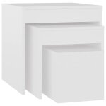 Vidaxl tables gigognes 3 pcs blanc agglomr