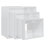 Vidaxl tables gigognes 3 pcs blanc brillant agglom�r�