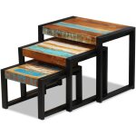 Vidaxl tables gigognes 3 pcs bois de rcupration massif