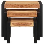 Vidaxl tables gigognes 3 pcs bois solide