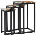 Vidaxl tables gigognes 3 pcs bois de teck massif et polyrésine Vidaxl tables gigognes 3 pcs bois de teck massif et polyrésine